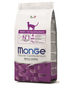 Monge Natural Superpremium per Gatto Adult con Pollo da 1,5 Kg