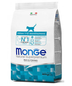 Monge Natural Superpremium per Gatto Kitten Ricco di Pollo da 400 gr