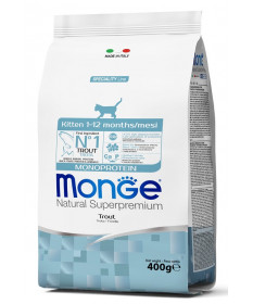 Monge Natural Superpremium Monoprotein Kitten con Trota per Gattini da 400 gr