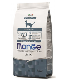Monge per Gatto Sterilised con Trota per Gatto da 1,5 kg