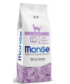 Monge Natural Superpremium per Gatto Sterilised Ricco di Pollo da 10Kg