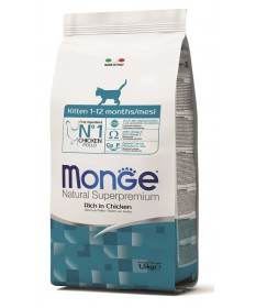 Monge Natural Superpremium per Gatto Kitten Ricco di Pollo da 1,5 Kg