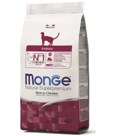 Monge Natural Superpremium Indoor per Gatto Ricco di Pollo da 1,5 Kg