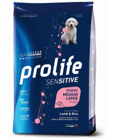 Prolife Sensitive per Cani Puppy Medium/Large con Agnello e Riso da 10 Kg