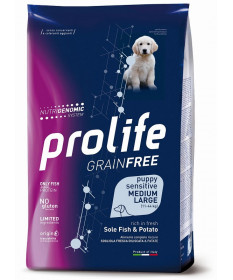 Prolife Grain Free per Cani Puppy Medium Large con Sogliola e Patate da 2,5 Kg