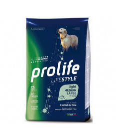 Prolife LifeStyle Light per Cani Adult Medium/Large con Pesce Bianco e Riso da 2,5 Kg