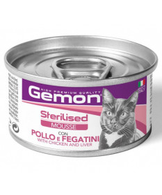Gemon per Gatti Adulti Sterilised Mousse con Pollo e Fegatini da 85 gr