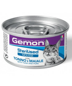 Gemon per Gatti Adulti Sterilised Mousse con Tonno e Maiale da 85 gr