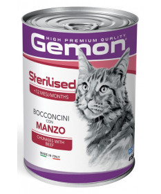 Gemon per Gatti Adulti Sterilised Bocconcini con Manzo da 415 gr