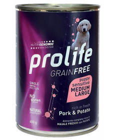 Prolife Grain Free Puppy Sensitive Medium Large con Maiale e Patate da 400 gr