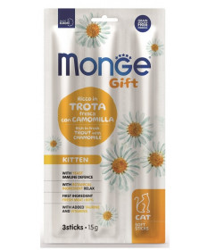 Monge Gift Soft Sticks per Kitten Trota con Camomilla da 3 sticks