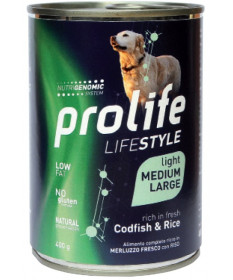 Prolife LifeStyle Light per Cani Adult M/L con Merluzzo e Riso da 400 gr