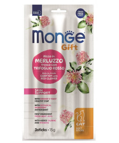 Monge Gift Soft Sticks per Gatti Merluzzo con Trifoglio Rosso da 3 sticks