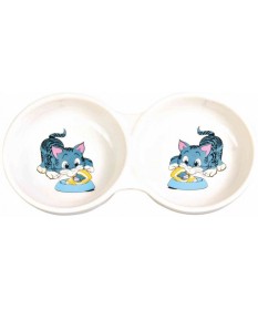 Trixie Kitten Doppia Ciotola in Ceramica diam. 11 cm per Gattini