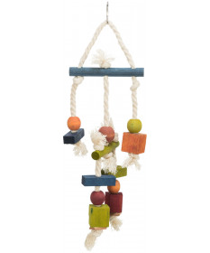 Trixie Gioco in legno colorato per uccelli da 24 cmcon pelleraccomandato dal Parco ornitologico di Walsrode (Weltvogelpark Wa