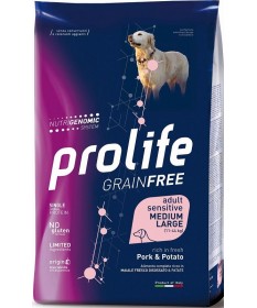 Prolife Dog Grain Free Sensitive Medium/Large con Maiale e Patate per Cani da 10 kg