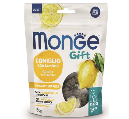 Monge Gift Super "M" per Cani al Coniglio con Limone da 150 gr