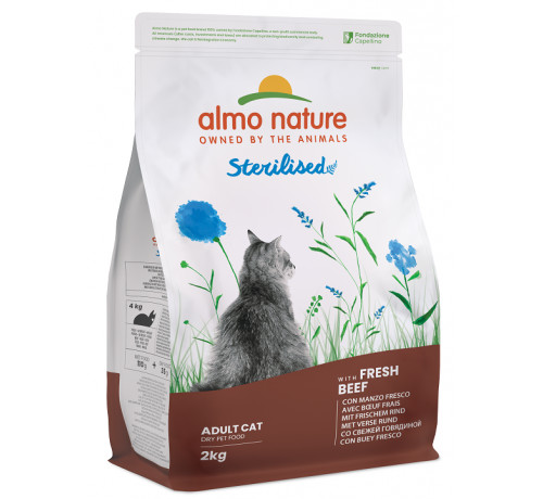 Almo Nature per Gatto Adult Sterilised con Manzo e Riso da 2Kg