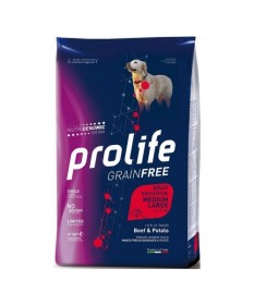 Prolife Dog Grain Free Sensitive con Manzo e Patate Medium/Large per Cani da 10 kg