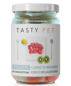 Tasty Pet Filetti di Manzo con Kiwi e Melagrana per Cani da 80 gr
