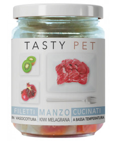 Tasty Pet Filetti di Manzo con Kiwi e Melagrana per Cani da 160 gr
