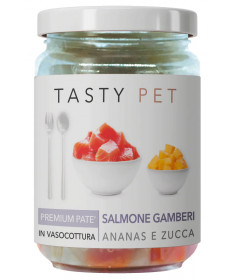 Tasty Pet Patè di Salmone e Gamberi con Ananas e Zucca per Gatti da 80 gr
