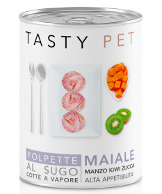 Tasty Pet Polpette al Sugo con Maiale, Manzo, Kiwi e Zucca per Cani da 400 gr