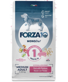 Forza10 Medium Diet per Cane Adult Medium/Large con Maiale e Patate da 1,5 Kg