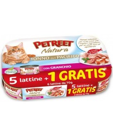 Petreet Natura Tonno del Pacifico Gatto Umido Confezione (5+ 1 Gratis) x 70 gr