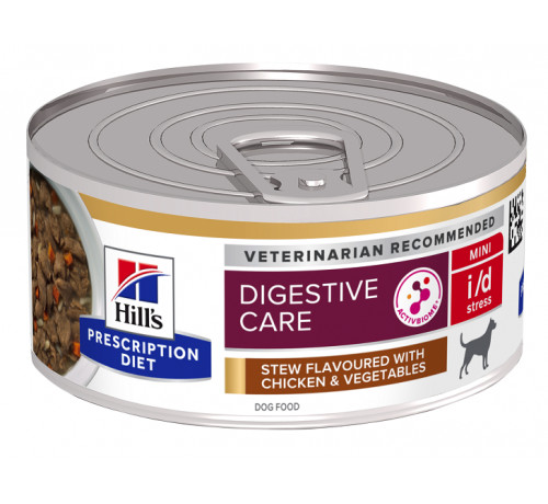 Hill's Prescription Diet I/D Digestive Care Stress Mini Spezzatino con Pollo e Verdure per Cani da 82 gr
