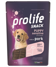 Prolife Snack Sensitive Grain Free per Cani Puppy con Maiale da 90 gr