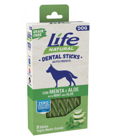 Life Natural Dental Sticks Grain Free per Cani Medio-Grandi con Menta e Aloe da 8pzx150 gr 
