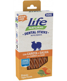 Life Natural Dental Sticks Grain Free per Cani Piccoli con Carota e Salvia da 8pzx100 gr 