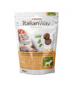 Italian Way Snack Mini Burger per Cani con Pollo, pomodoro e rosmarino da 60 gr