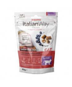 Italian Way Snack Pillow per Gatti Sterilizzati con Manzo, latte e mirtilli da 60 gr
