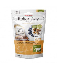 Italian Way Snack Pillow per Gatti Adulti Immune Support con Pollo, latte e mirtilli da 60 gr