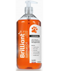 Brilliant Olio di Salmone pure per Cani e Gatti da 1000 ml 