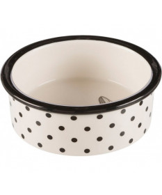 Trixie Ciotola in ceramica per gatti 0,3 l/ø 12 cm bianca a pois