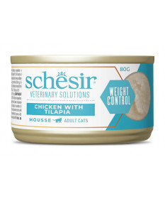 Schesir Veterinary Solutions Weight Control per Gatti Mousse di Pollo con Tilapia da 80 gr