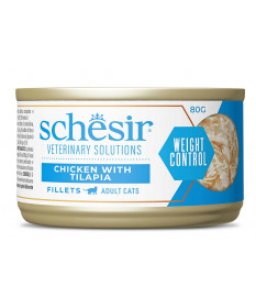 Schesir Veterinary Solutions Weight Control per Gatti Filetti di Pollo con Tilapia da 80 gr