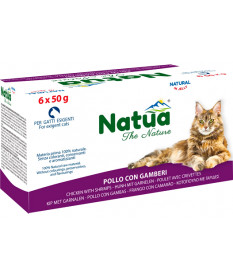 Natua in Jelly per Gatti Pollo con Gamberetti 6x50gr