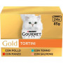 Purina GOURMET GOLD TORTINI MULTIPACK Manzo Pollo Tonno Salmone 24x85 g