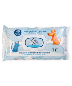 LeoPet salviette detergenti per cani e gatti con Acqua Micellare e Clorexidina da 40 pz