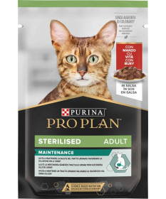 Pro Plan Sterilised Nutrisavour in salsa con Manzo 85gr
