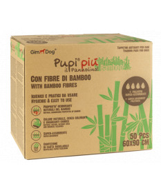 GimDog Pupi Più Pannolino con fibre di bamboo per Cani 60x90 da 50 pz 