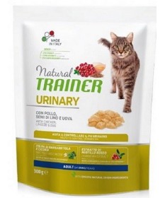 Natural Trainer Urinary per Gatto Adulto con Pollo, Semi di Lino e Uova da 300g