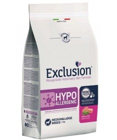 Exclusion Diet Hypoallergenic per Cane Medium e Large con Maiale e Piselli da 12 Kg
