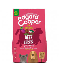 Edgard&Cooper Gluten Free Bio Adult con Manzo e Pollo Freschi, Barbabietola, Cocco e Verza per Cani da 2,5 kg