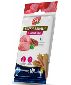 Farmina N&D Quinoa Snack Fresh Breath+Dental Treat per cani Adult M/M con Agnello, Quinoa e Menta da 7 pz