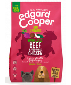 Edgard&Cooper Gluten Free Bio Adult con Manzo e Pollo Freschi, Barbabietola, Cocco e Verza per Cani da 7 kg